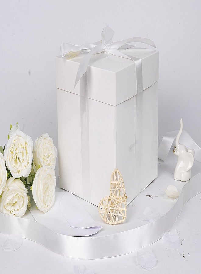 Jaywayang 5 Pack White Gift Boxes with Lids, Ribbons and Tissue Papers Square Gift Boxes - 7.1 Inch - Birthday, Wedding, Presents Wrapping, Mother's Day, Valentine's Day Decoration Party Favor Boxes. - Image 4